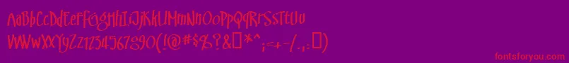 Fonte Swinsbrg – fontes vermelhas em um fundo violeta