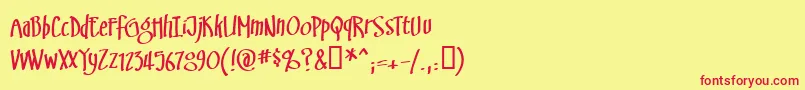 フォントSwinsbrg – 赤い文字の黄色い背景