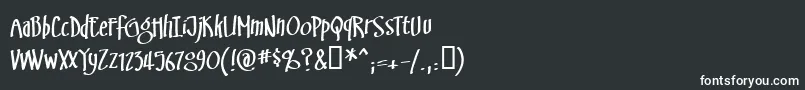 フォントSwinsbrg – 黒い背景に白い文字