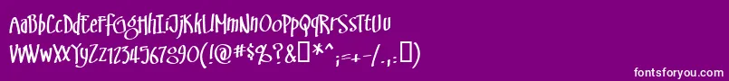 Fonte Swinsbrg – fontes brancas em um fundo violeta