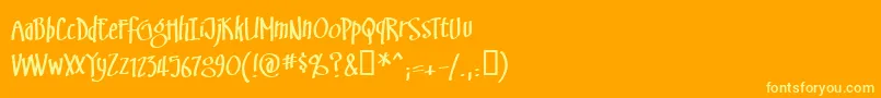 Swinsbrg-fontti – keltaiset fontit oranssilla taustalla