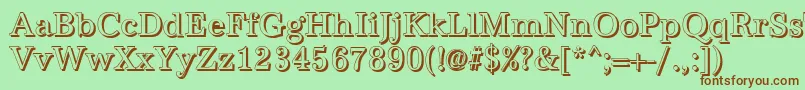 AntiquashCdRegular Font – Brown Fonts on Green Background