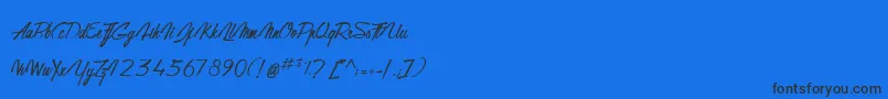 GentlemanOnTheRainbow Font – Black Fonts on Blue Background