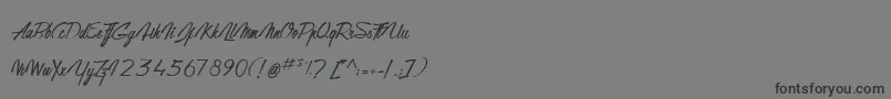 GentlemanOnTheRainbow Font – Black Fonts on Gray Background