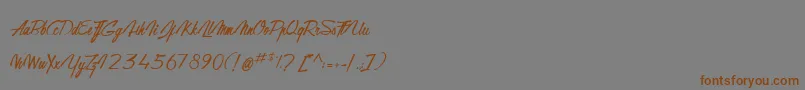 GentlemanOnTheRainbow Font – Brown Fonts on Gray Background