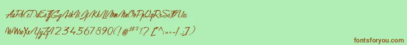 GentlemanOnTheRainbow Font – Brown Fonts on Green Background