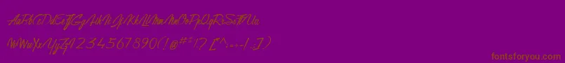 GentlemanOnTheRainbow Font – Brown Fonts on Purple Background