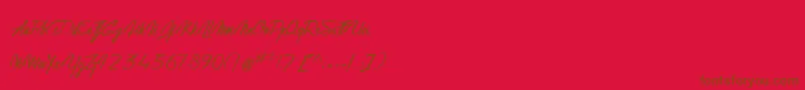 GentlemanOnTheRainbow Font – Brown Fonts on Red Background