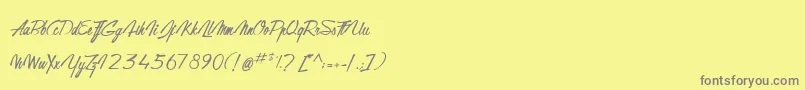 GentlemanOnTheRainbow Font – Gray Fonts on Yellow Background