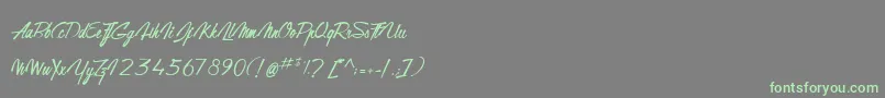 GentlemanOnTheRainbow Font – Green Fonts on Gray Background