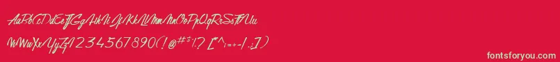 フォントGentlemanOnTheRainbow – 赤い背景に緑の文字