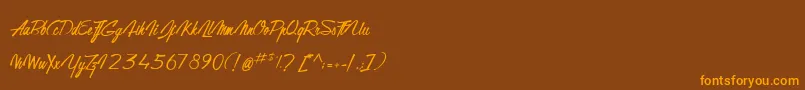 GentlemanOnTheRainbow Font – Orange Fonts on Brown Background