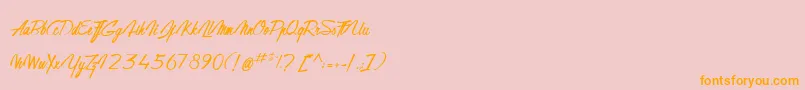 GentlemanOnTheRainbow Font – Orange Fonts on Pink Background