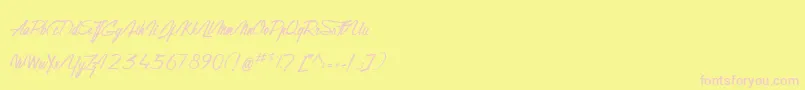 GentlemanOnTheRainbow Font – Pink Fonts on Yellow Background