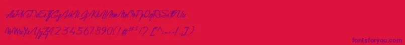 GentlemanOnTheRainbow-Schriftart – Violette Schriften auf rotem Hintergrund