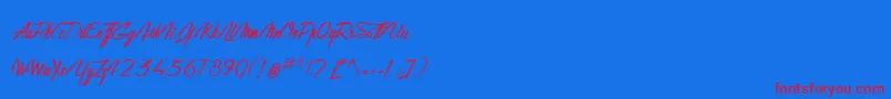 GentlemanOnTheRainbow Font – Red Fonts on Blue Background
