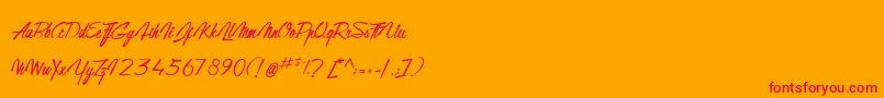 GentlemanOnTheRainbow Font – Red Fonts on Orange Background