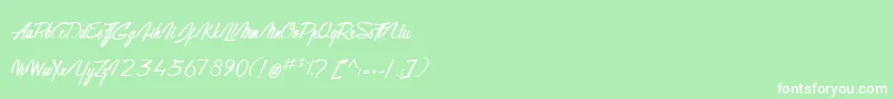 GentlemanOnTheRainbow Font – White Fonts on Green Background