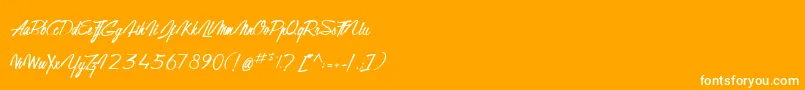 GentlemanOnTheRainbow Font – White Fonts on Orange Background