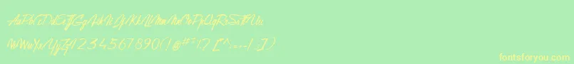 GentlemanOnTheRainbow Font – Yellow Fonts on Green Background