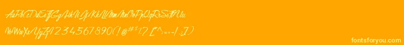 GentlemanOnTheRainbow Font – Yellow Fonts on Orange Background