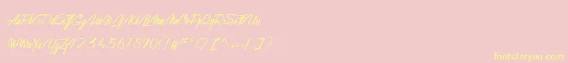 GentlemanOnTheRainbow Font – Yellow Fonts on Pink Background