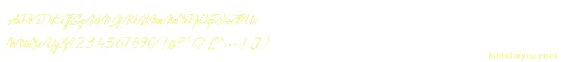 GentlemanOnTheRainbow Font – Yellow Fonts on White Background