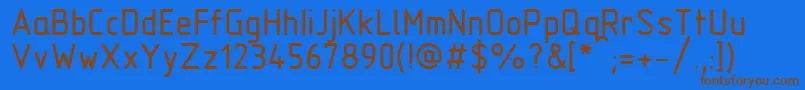 フォントGost2.304B – 茶色の文字が青い背景にあります。