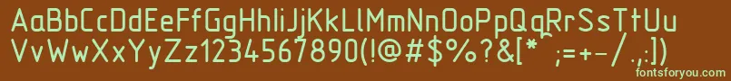 フォントGost2.304B – 緑色の文字が茶色の背景にあります。