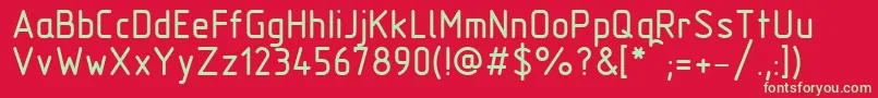 フォントGost2.304B – 赤い背景に緑の文字