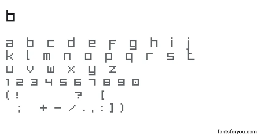 A fonte Bitlow – alfabeto, números, caracteres especiais