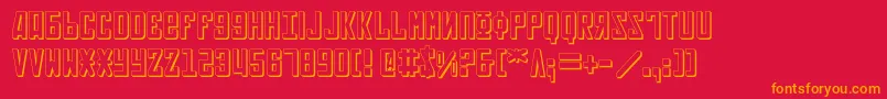 フォントSoviet23D – 赤い背景にオレンジの文字