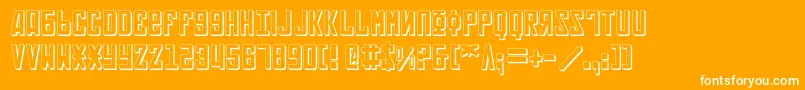 Soviet23D-Schriftart – Weiße Schriften auf orangefarbenem Hintergrund