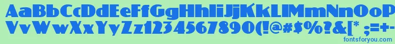 Phattphreddynf Font – Blue Fonts on Green Background