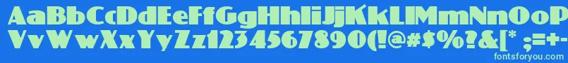 Phattphreddynf Font – Green Fonts on Blue Background