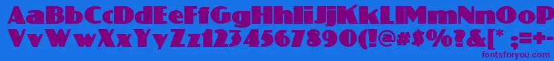 Phattphreddynf Font – Purple Fonts on Blue Background