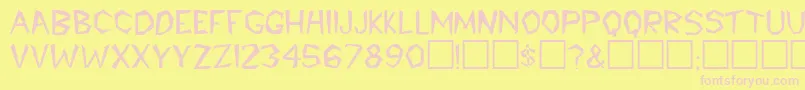 CaroleeRegular Font – Pink Fonts on Yellow Background