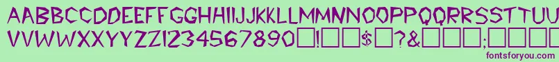 CaroleeRegular Font – Purple Fonts on Green Background