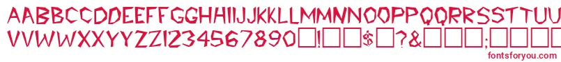 CaroleeRegular Font – Red Fonts on White Background