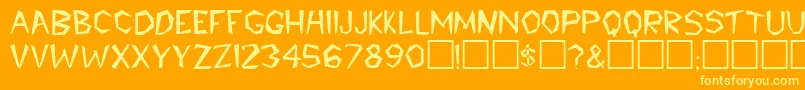 CaroleeRegular Font – Yellow Fonts on Orange Background