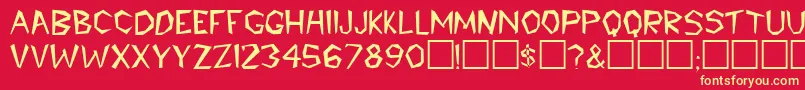 CaroleeRegular Font – Yellow Fonts on Red Background