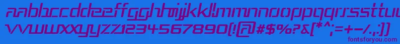 RepublikaIiiItalic Font – Purple Fonts on Blue Background