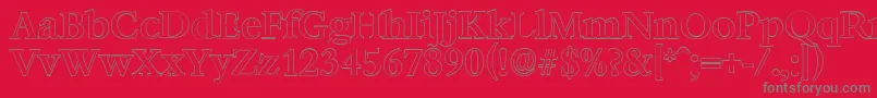BernsteinoutlineMediumRegular Font – Gray Fonts on Red Background