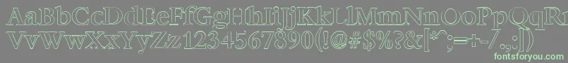 BernsteinoutlineMediumRegular-Schriftart – Grüne Schriften auf grauem Hintergrund