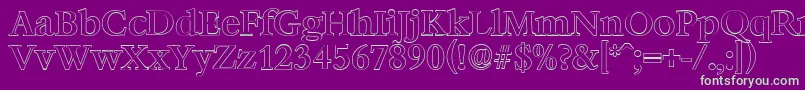 BernsteinoutlineMediumRegular Font – Green Fonts on Purple Background