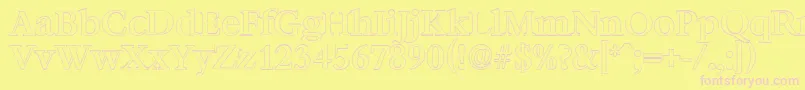 BernsteinoutlineMediumRegular Font – Pink Fonts on Yellow Background