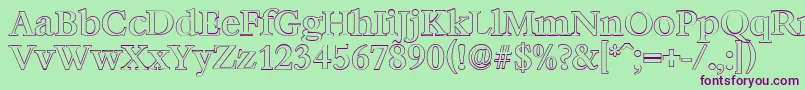 BernsteinoutlineMediumRegular Font – Purple Fonts on Green Background