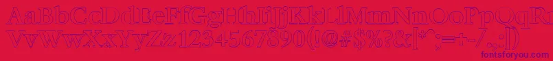 Weitere Informationen zur BernsteinoutlineMediumRegular-Schriftart BernsteinoutlineMediumRegular-Schriftart – Violette Schriften auf rotem Hintergrund