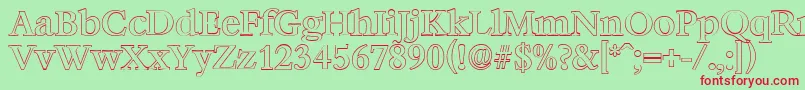 BernsteinoutlineMediumRegular Font – Red Fonts on Green Background