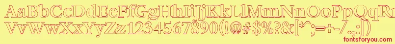 BernsteinoutlineMediumRegular Font – Red Fonts on Yellow Background